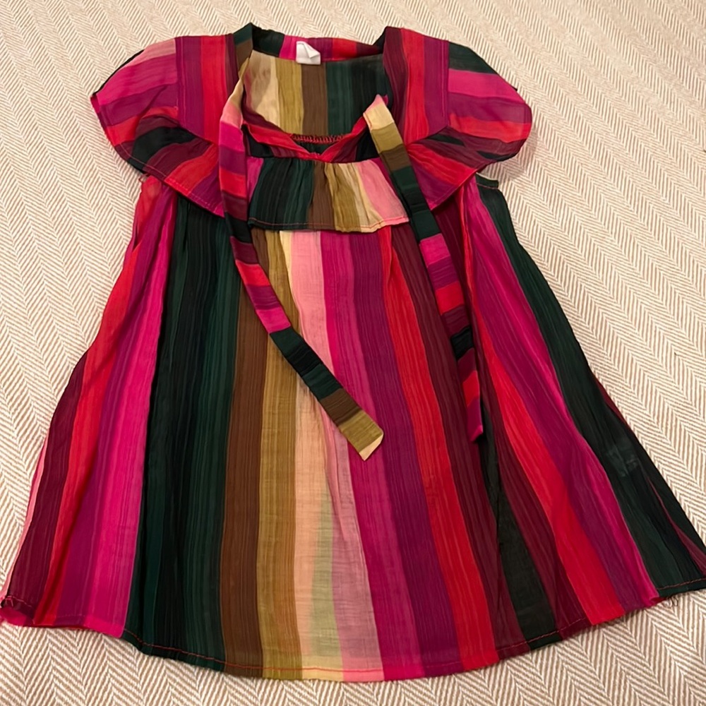 Kids Beach Cover up by brand 140 - rainbow colors with cute tie stings